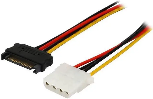Alt view image 2 of 2 - 12 Inch SATA Male to 4-Pin Molex LP4 Female IDE Power Adapter Cable for 12V/5V HDD DVD Drive