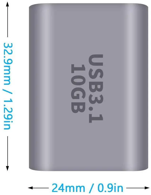 Alt view image 5 of 7 - 1-Pack USB C to A Adapter 10Gbps, USB 3.1 Gen2 Type C Female to USB A Female Double-Side Transmission Converter Compatible with iPhone MacBook Pro Galaxy