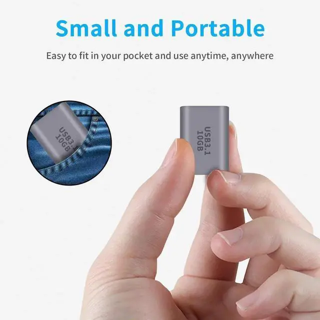 Alt view image 6 of 7 - 1-Pack USB C to A Adapter 10Gbps, USB 3.1 Gen2 Type C Female to USB A Female Double-Side Transmission Converter Compatible with iPhone MacBook Pro Galaxy