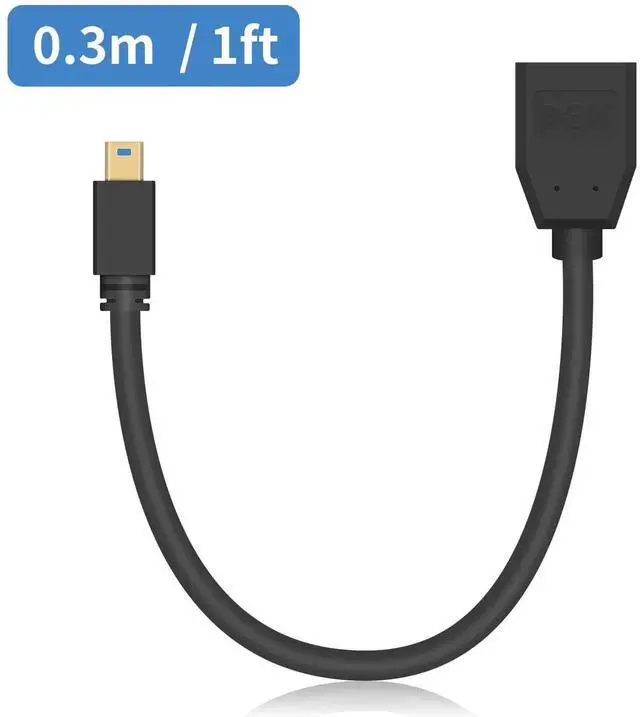 Alt view image 4 of 7 - 8K Mini DisplayPort to DisplayPort 1.4 Extension Cable 1FT/30cm, Mini DP Male to DP Female Extender Cord, Bi-Directional Transmission for Laptop PC Gaming Monitor