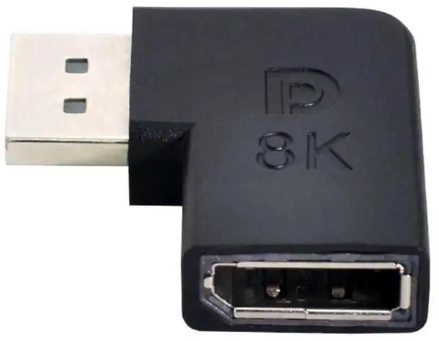 Main image of Angled Mini DisplayPort 1.4 Male to DP Female Adapter 8K@60Hz 4K@144Hz UHD 7680*4320 Video Converter for Laptop PC Monitor