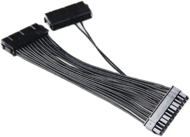 Alt view image 3 of 5 - Dual 24-Pin Mining Adapter Cable, ATX Power Supply 24Pin Connector Splitter, Dual PSU Synchronous Start Adapter Cable for Mining Rig