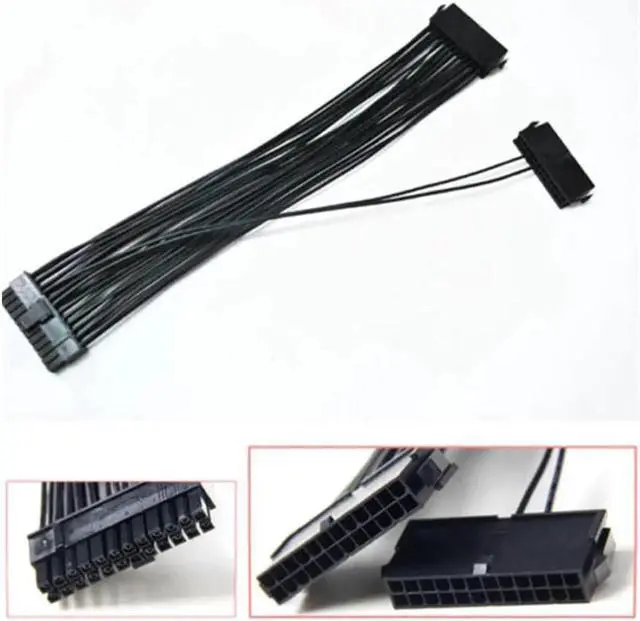 Alt view image 5 of 5 - Dual 24-Pin Mining Adapter Cable, ATX Power Supply 24Pin Connector Splitter, Dual PSU Synchronous Start Adapter Cable for Mining Rig