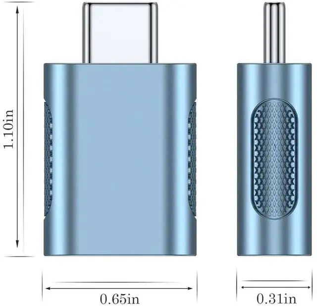 Alt view image 3 of 7 - 4 Pack 10Gbps USB C to USB 3.1 Adapter, Blue Thunderbolt 4/3 to USB A OTG Converter, High Speed Type-C OTG Connector for iPhone 15, MacBook, iPad, iMac and USB-C Devices