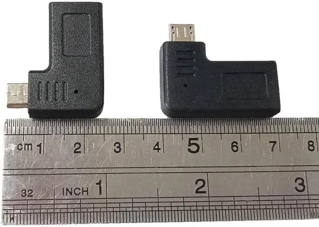 Alt view image 4 of 7 - 2 Packs 90 Degree Left & Right Angle Micro USB 2.0 to USB C Adapter, Micro USB Male to Type C Female Data Sync Charging Converter for Phones Computers Tablets