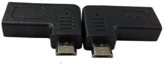 Alt view image 7 of 7 - 2 Packs 90 Degree Left & Right Angle Micro USB 2.0 to USB C Adapter, Micro USB Male to Type C Female Data Sync Charging Converter for Phones Computers Tablets