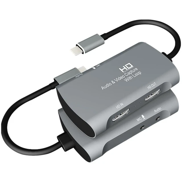 Alt view image 8 of 14 - Z30A HDMI Female + Mic to HDMI Female + Audio + USB-C / Type-C Video Capture Box