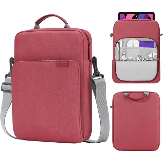 Alt view image 7 of 12 - Vertical Laptop Bag Handheld Shoulder Crossbody Bag, Size: 13 Inch 13.3 Inch (Wine Red)