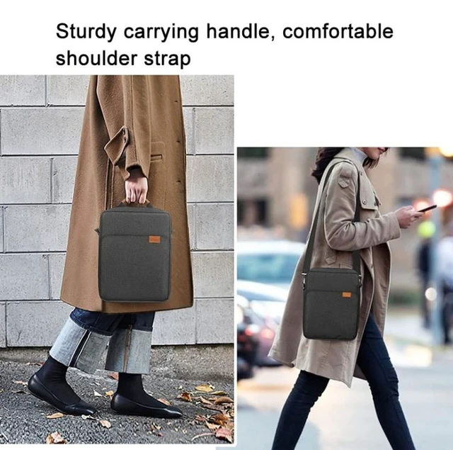Alt view image 12 of 12 - Vertical Laptop Bag Handheld Shoulder Crossbody Bag, Size: 13 Inch 13.3 Inch (Wine Red)