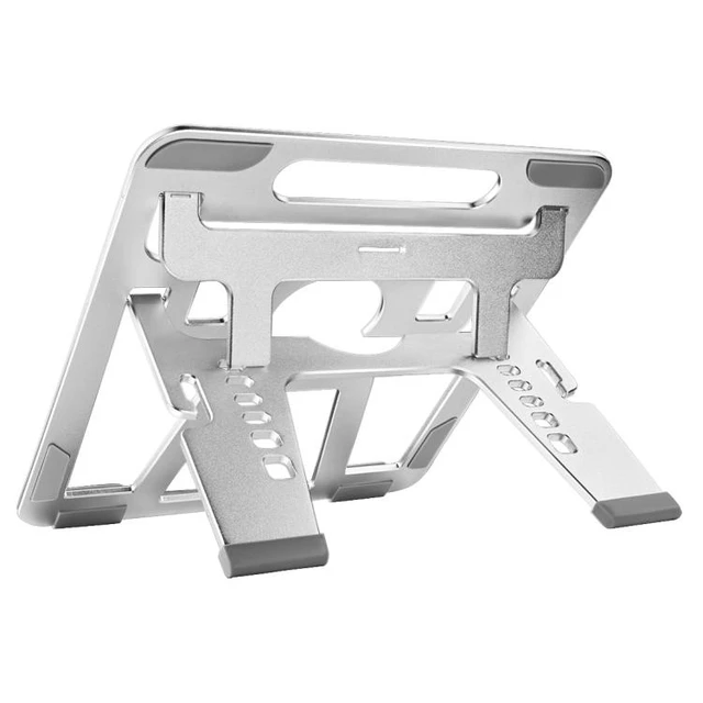Alt view image 10 of 14 - COOLCOLD U2S Portable Foldable Hollow Double Triangle Height Adjustable Aluminum Alloy Bracket for Laptop