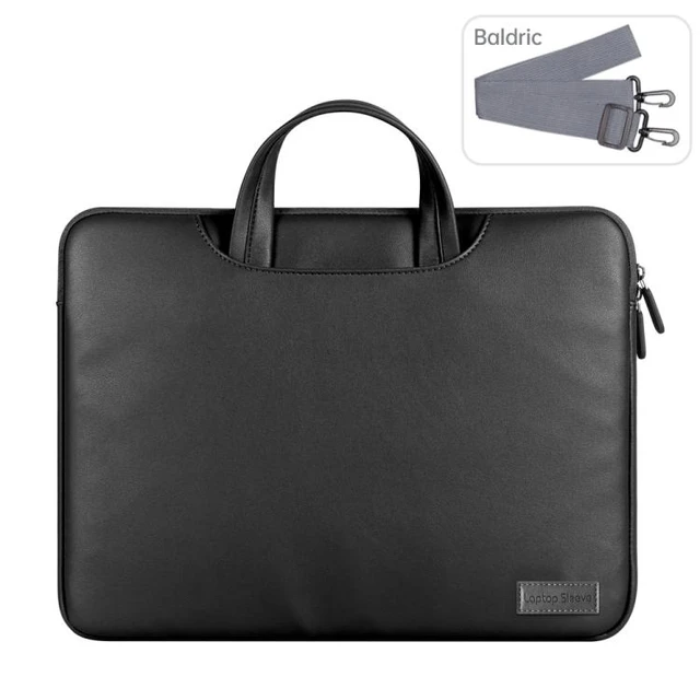 Alt view image 8 of 14 - Waterproof PU Laptop Bag Inner Bag, Size:13 / 14 inch 13 / 14 inch (Black)