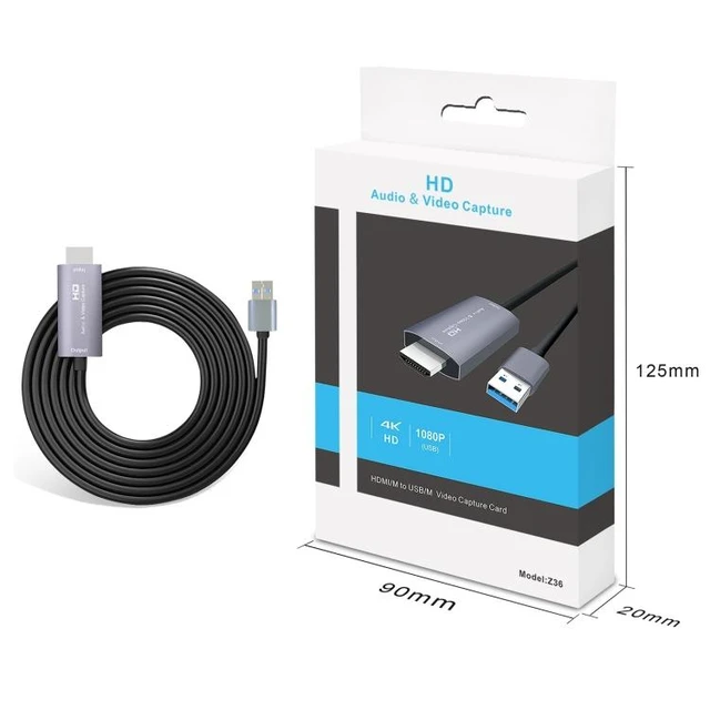 Alt view image 8 of 10 - Z36 HDMI Male to USB Male HD Video Capture Card, Cable Length: 2m
