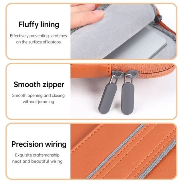 Alt view image 12 of 14 - Waterproof PU Laptop Bag Inner Bag, Size:13 / 14 inch 13 / 14 inch (Black)
