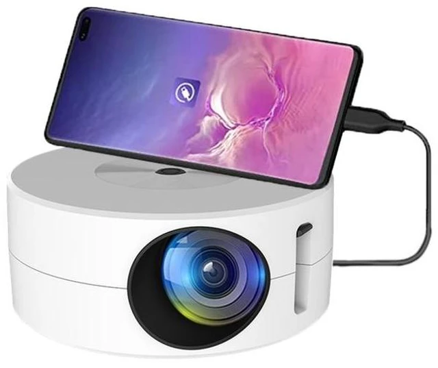 Alt view image 8 of 14 - YT200 320 X 180P LED HD Mini Projector USB Powered Support Wired Connection Phone Screen (White)