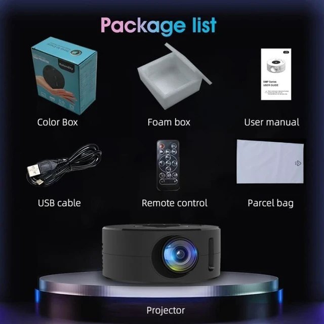 Alt view image 14 of 14 - YT200 320 X 180P LED HD Mini Projector USB Powered Support Wired Connection Phone Screen (White)