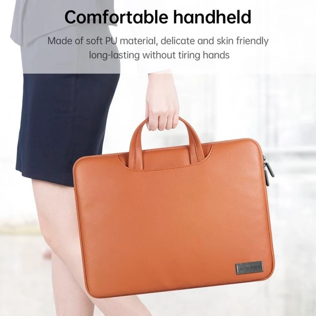 Alt view image 14 of 14 - Waterproof PU Laptop Bag Inner Bag, Size:13 / 14 inch 13 / 14 inch (Black)