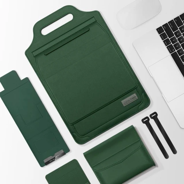 Alt view image 8 of 14 - 13 inch Multifunctional Mouse Pad Stand Handheld Laptop Bag 13 inch (Green)