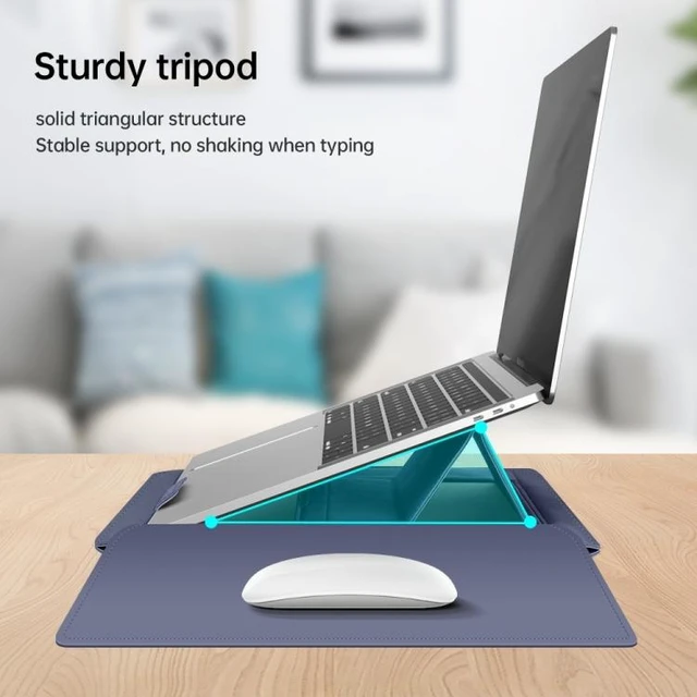 Alt view image 10 of 14 - 13 inch Multifunctional Mouse Pad Stand Handheld Laptop Bag 13 inch (Green)