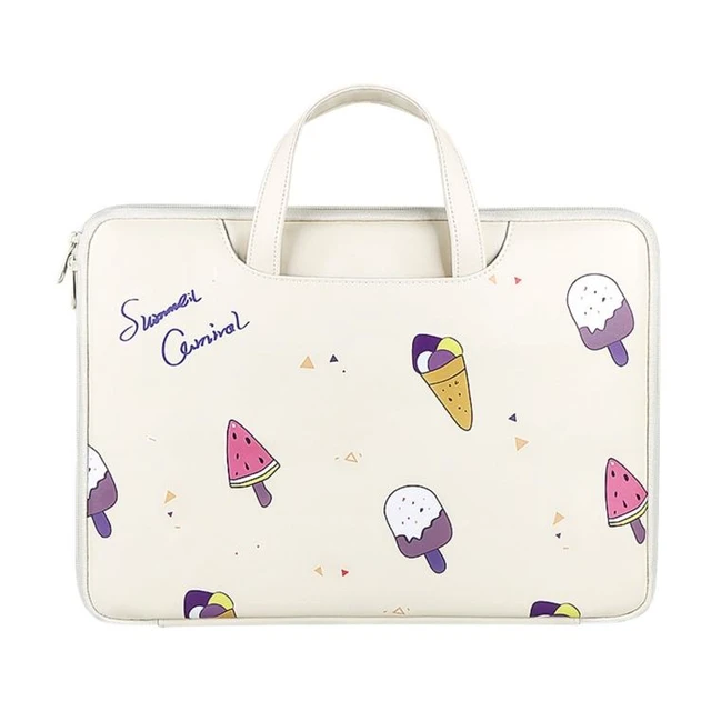 Alt view image 8 of 14 - ST01KT Lightweight PU Printed Laptop Bag, Size:13.3 inch 13.3 inch (Ice Cream)