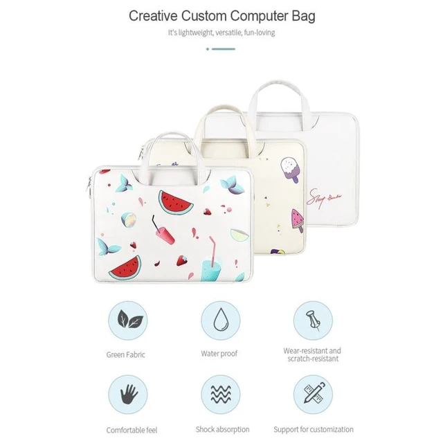 Alt view image 9 of 14 - ST01KT Lightweight PU Printed Laptop Bag, Size:13.3 inch 13.3 inch (Ice Cream)