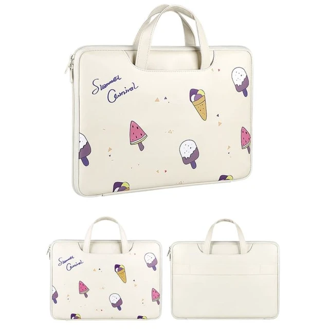 Alt view image 14 of 14 - ST01KT Lightweight PU Printed Laptop Bag, Size:13.3 inch 13.3 inch (Ice Cream)