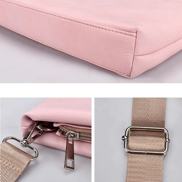 Alt view image 12 of 14 - ST05SDZ Lightweight Notebook Laptop Bag with Detachable Shoulder Strap, Size:13.3 inch 13.3 inch (Pink)