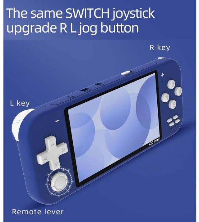 Alt view image 14 of 14 - X20 mini Classic Games Handheld Game Console with 4.3 inch Screen & 8GB Memory X20 mini / Blue (Blue) Black