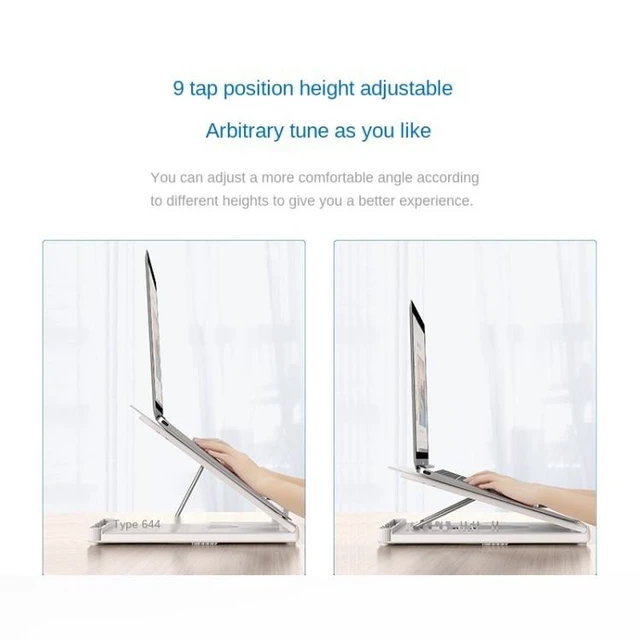 Alt view image 11 of 14 - Multifunctional Folding Notebook Stand Monitor Increase Rack, Colour: Tripod (White) Tripod (White)