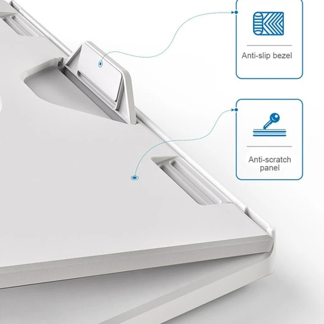 Alt view image 12 of 14 - Multifunctional Folding Notebook Stand Monitor Increase Rack, Colour: Tripod (White) Tripod (White)