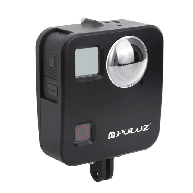 Alt view image 8 of 14 - PULUZ for GoPro Fusion Housing Shell CNC Aluminum Alloy Protective Cage with Basic Mount & Lens Caps(Black)