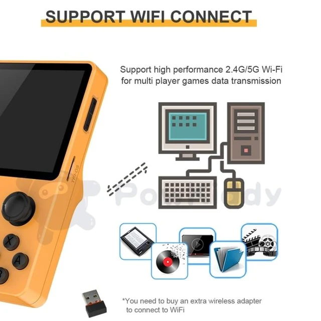 Alt view image 12 of 14 - POWKIDDY RGB20S 3.5-Inch IPS Screen Retro Open Source Handheld Game Console 16GB Without Game (Purple)