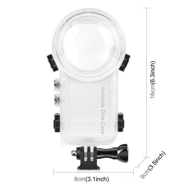 Alt view image 9 of 14 - For Insta360 X3 PULUZ Invisible Dive Case 50m Waterproof Sealed Case (Transparent)