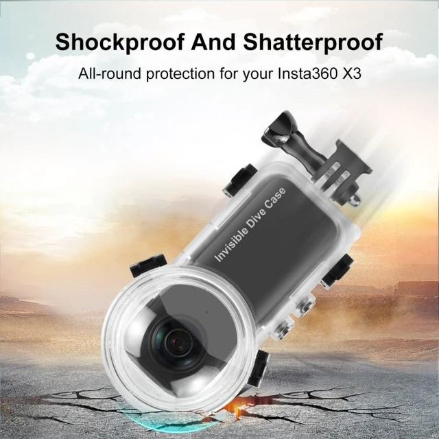 Alt view image 14 of 14 - For Insta360 X3 PULUZ Invisible Dive Case 50m Waterproof Sealed Case (Transparent)