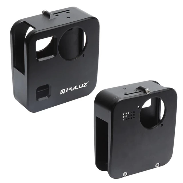 Alt view image 10 of 14 - PULUZ for GoPro Fusion Housing Shell CNC Aluminum Alloy Protective Cage with Basic Mount & Lens Caps(Black)