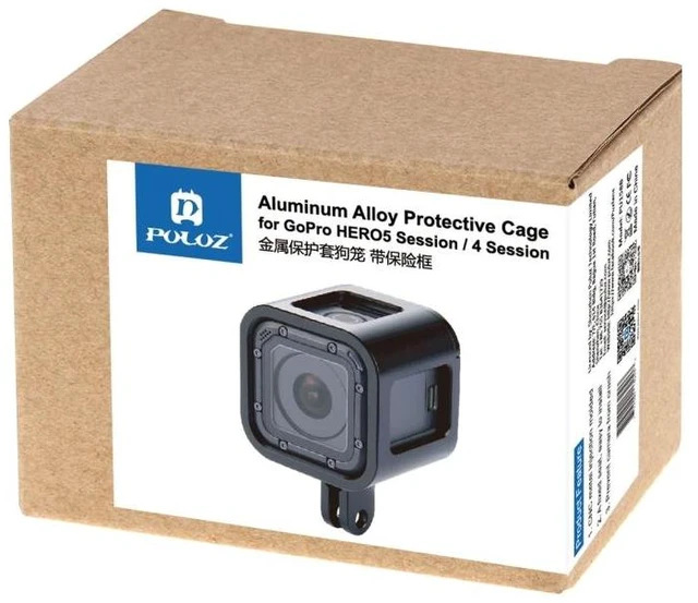Alt view image 14 of 14 - PULUZ Housing Shell CNC Aluminum Alloy Protective Cage with Insurance Frame for GoPro HERO5 Session /HERO4 Session /HERO Session (Red)