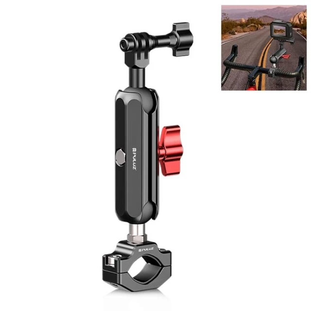 Alt view image 8 of 14 - PULUZ Motorcycle Rearview Large Clamp CNC Metal Magic Arm Rod Mount