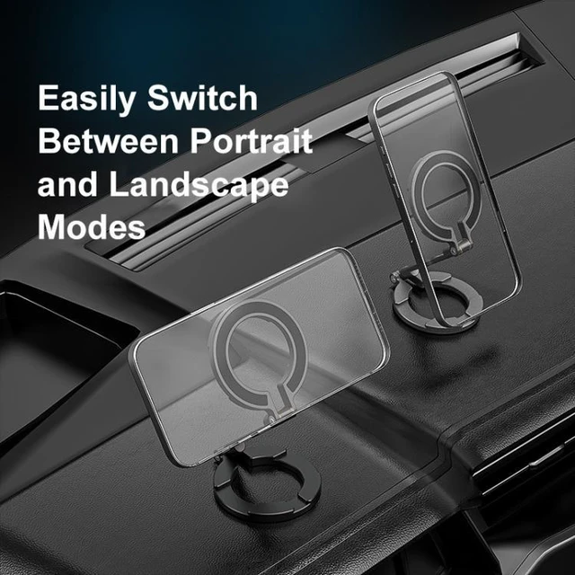 Alt view image 14 of 14 - PULUZ MagSafe Dual-Head Magnetic Folding Phone Holder Bracket (Black) (Black)