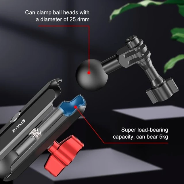 Alt view image 12 of 14 - PULUZ Motorcycle Rearview Large Clamp CNC Metal Magic Arm Rod Mount
