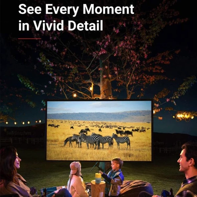Alt view image 13 of 14 - T400 100 inch Screen 3000 Lumens LED Mini Projector, Plug Type:US Plug Base Edition, US Plug (Black White)