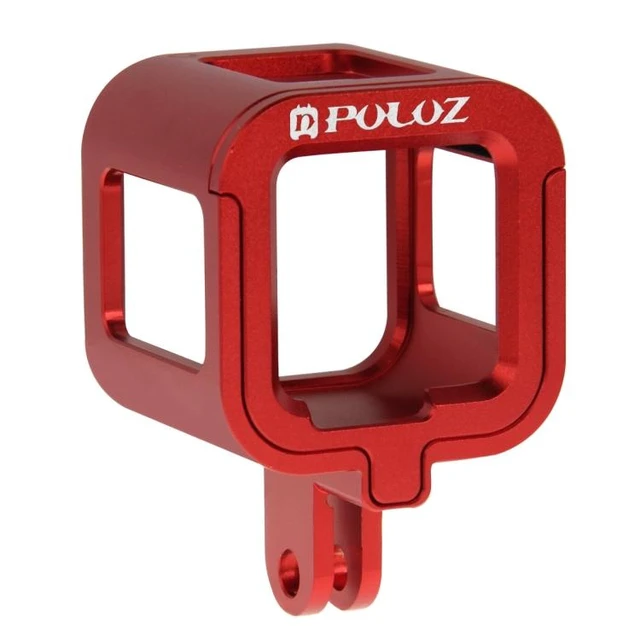 Alt view image 8 of 14 - PULUZ Housing Shell CNC Aluminum Alloy Protective Cage with Insurance Frame for GoPro HERO5 Session /HERO4 Session /HERO Session (Red)