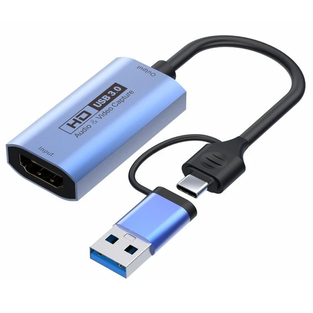 Alt view image 8 of 14 - Z29C HDMI/F Female to USB-C / Type-C+USB 3.0/M Male HD Video Capture Card