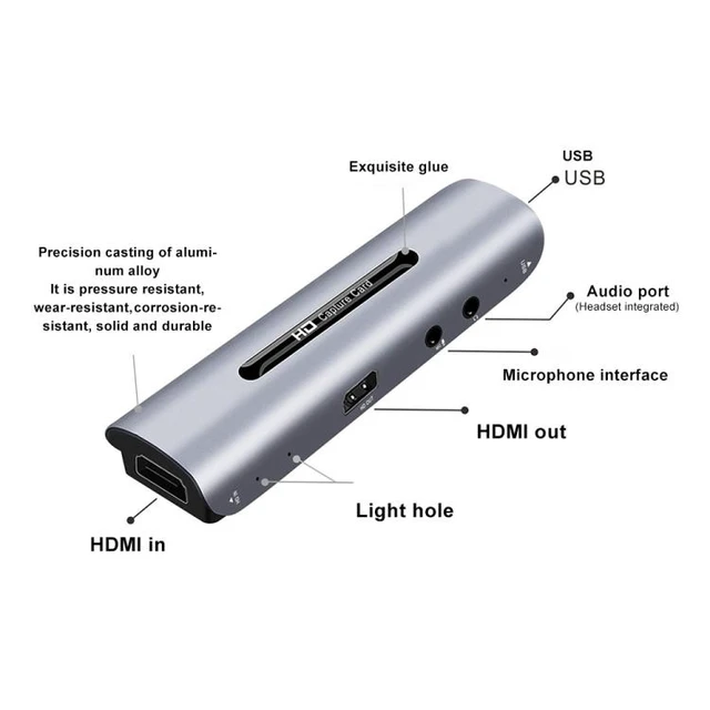 Alt view image 11 of 14 - Z35 HDMI Female + Mic to HDMI Female + Audio + USB HD Video & Audio Capture Card with Loop