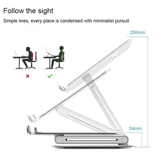 Alt view image 10 of 14 - AP-2V Aluminum Alloy Laptop Stand AP-2V