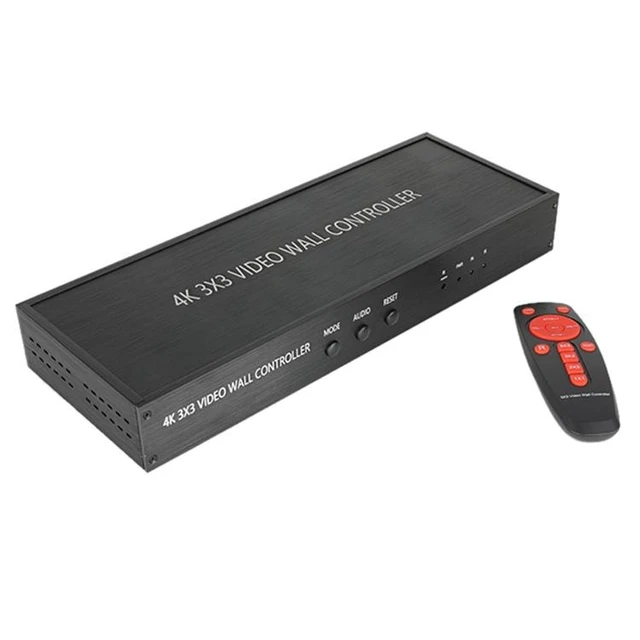 Alt view image 8 of 14 - NK-BT88 4K 3X3 HDMI Video Wall Controller Multi-screen Splicing Processor with Remote Controller, EU Plug