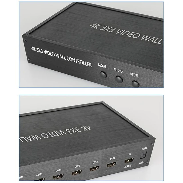 Alt view image 11 of 14 - NK-BT88 4K 3X3 HDMI Video Wall Controller Multi-screen Splicing Processor with Remote Controller, EU Plug