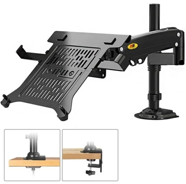 Alt view image 8 of 14 - NB H100-FP For 10-17 inch Gas Spring Mechanism Full Motion Arm VESA Board Desktop Laptop Bracket NB H100-FP