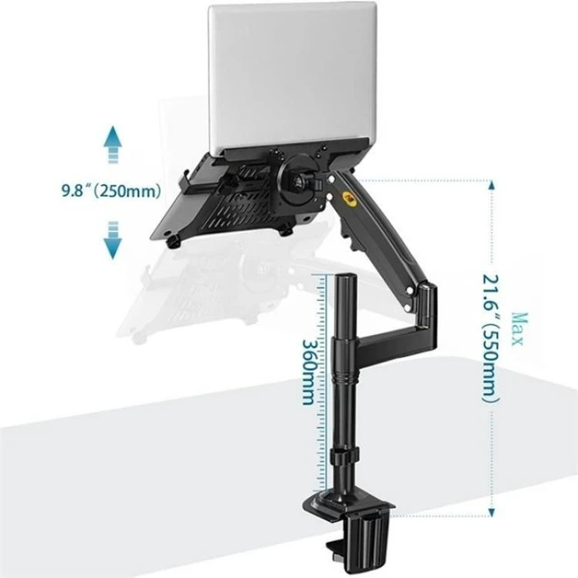 Alt view image 13 of 14 - NB H100-FP For 10-17 inch Gas Spring Mechanism Full Motion Arm VESA Board Desktop Laptop Bracket NB H100-FP