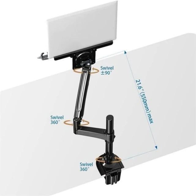 Alt view image 14 of 14 - NB H100-FP For 10-17 inch Gas Spring Mechanism Full Motion Arm VESA Board Desktop Laptop Bracket NB H100-FP