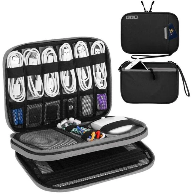 Alt view image 8 of 13 - Multi-functional Headphone Charger Data Cable Storage Bag Portable Power Pack, Size:M, 25 x 18 x 5cm (Grey)