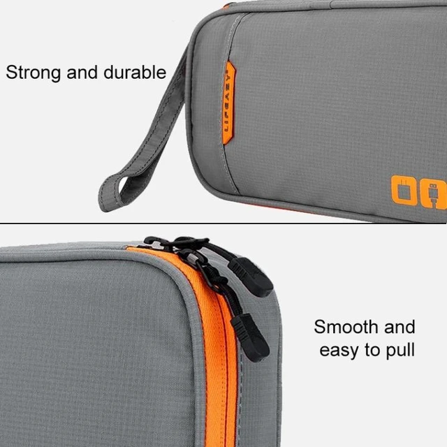Alt view image 10 of 13 - Multi-functional Headphone Charger Data Cable Storage Bag Portable Power Pack, Size:M, 25 x 18 x 5cm (Grey)